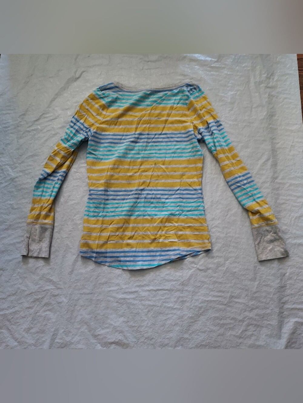Mossimo Supply Co. Long Sleeve Striped Tee in Yellow, Blue, Gray - Picture 2 of 2